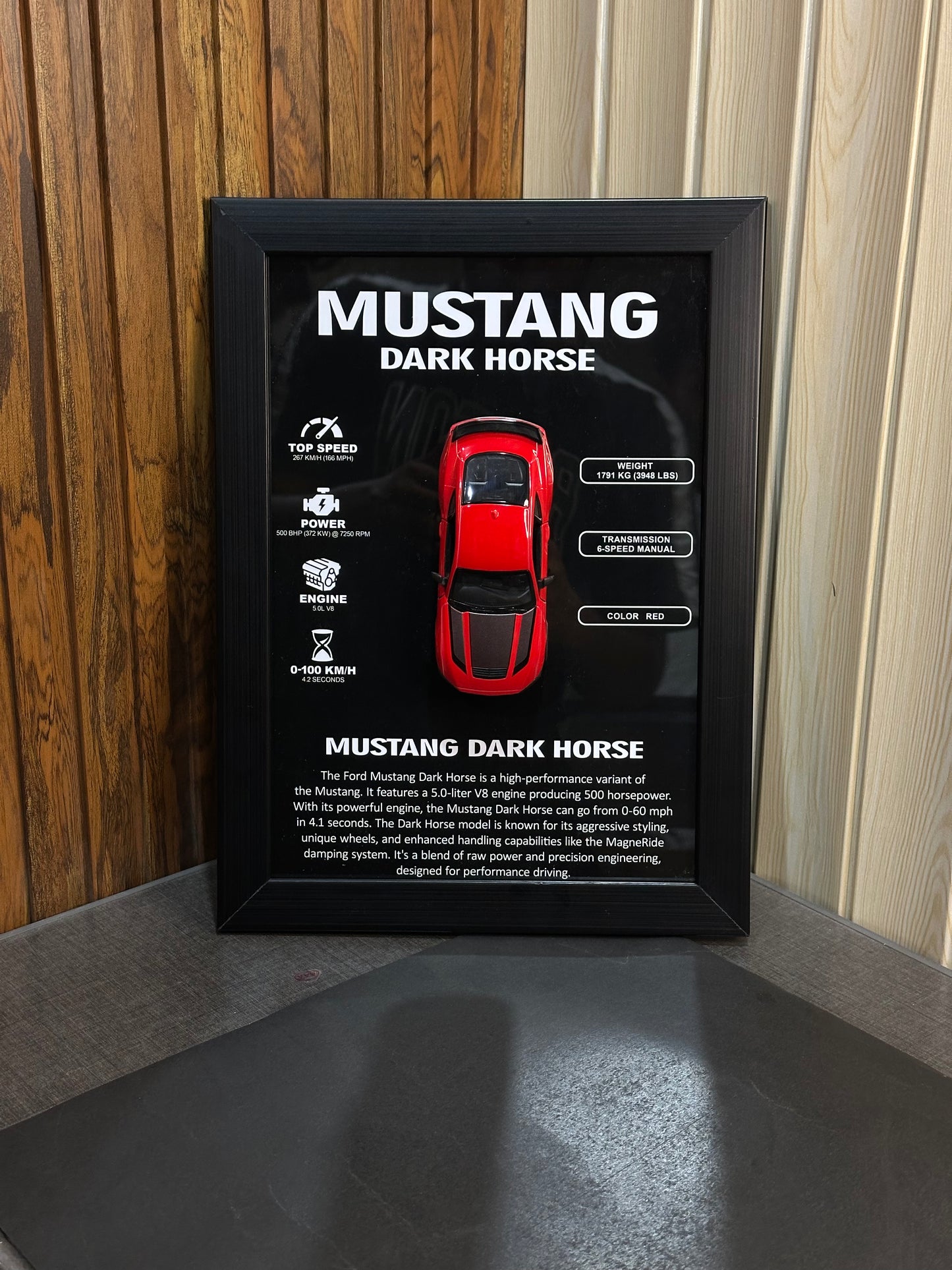 Ford Mustang 3D Diecast Frame – Classic American Muscle for Your Wall