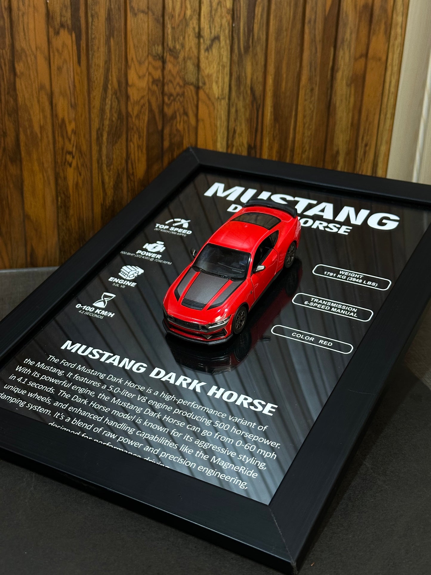 Ford Mustang 3D Diecast Frame – Classic American Muscle for Your Wall