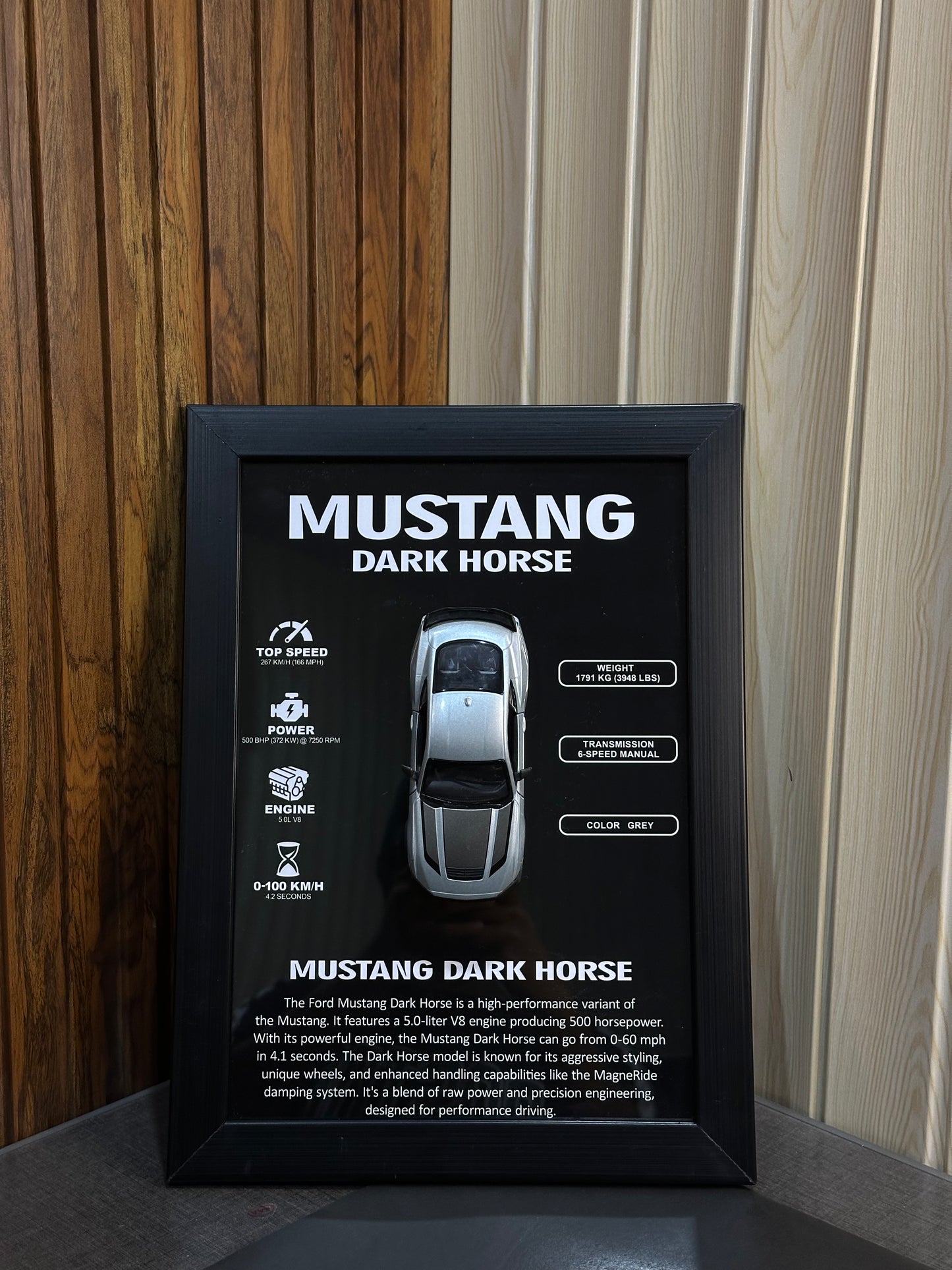 Ford Mustang 3D Diecast Frame – Classic American Muscle for Your Wall