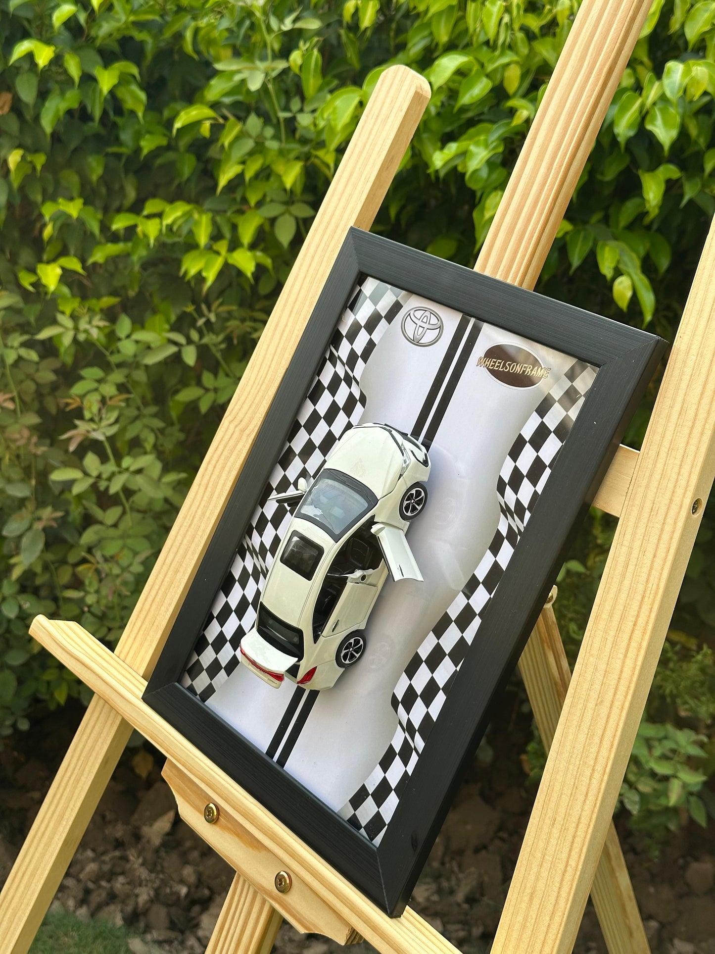 Toyota Diecast 1:32 Car Frame – Racing-Themed Wall Art by Wheels On Frame
